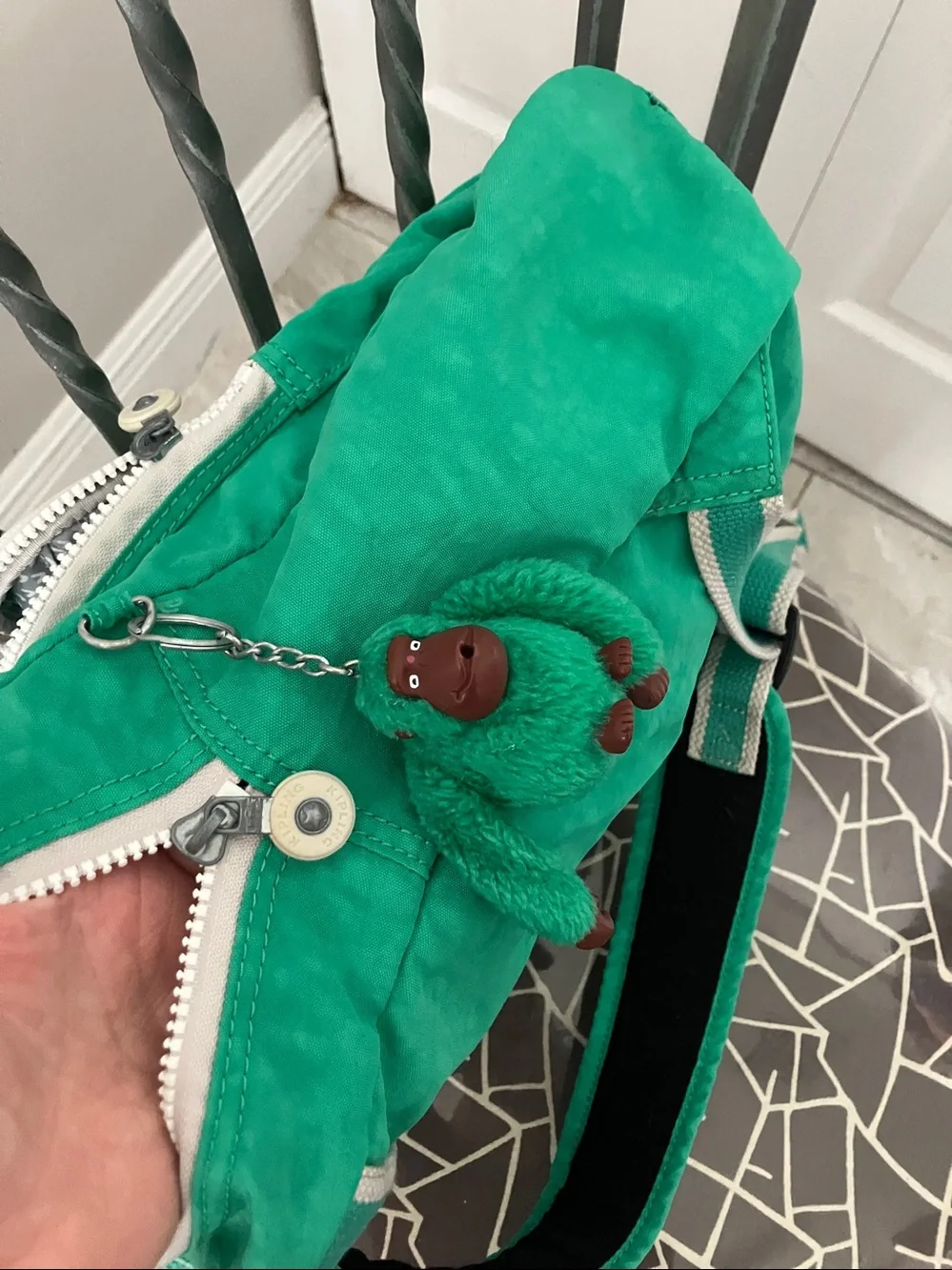 KIPLING KADEN Multi Zip nylon backpack in Island Green Spectator color